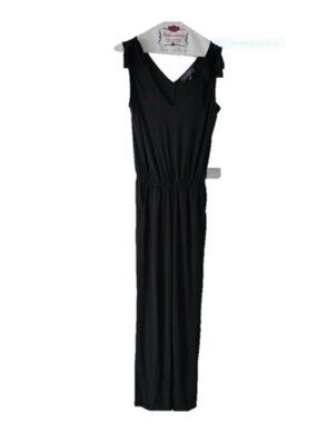 LAUNDRY BY SHELLI SEGAL womens Matte Jersey Shoulder Tie Jumpsuit, Black size 12